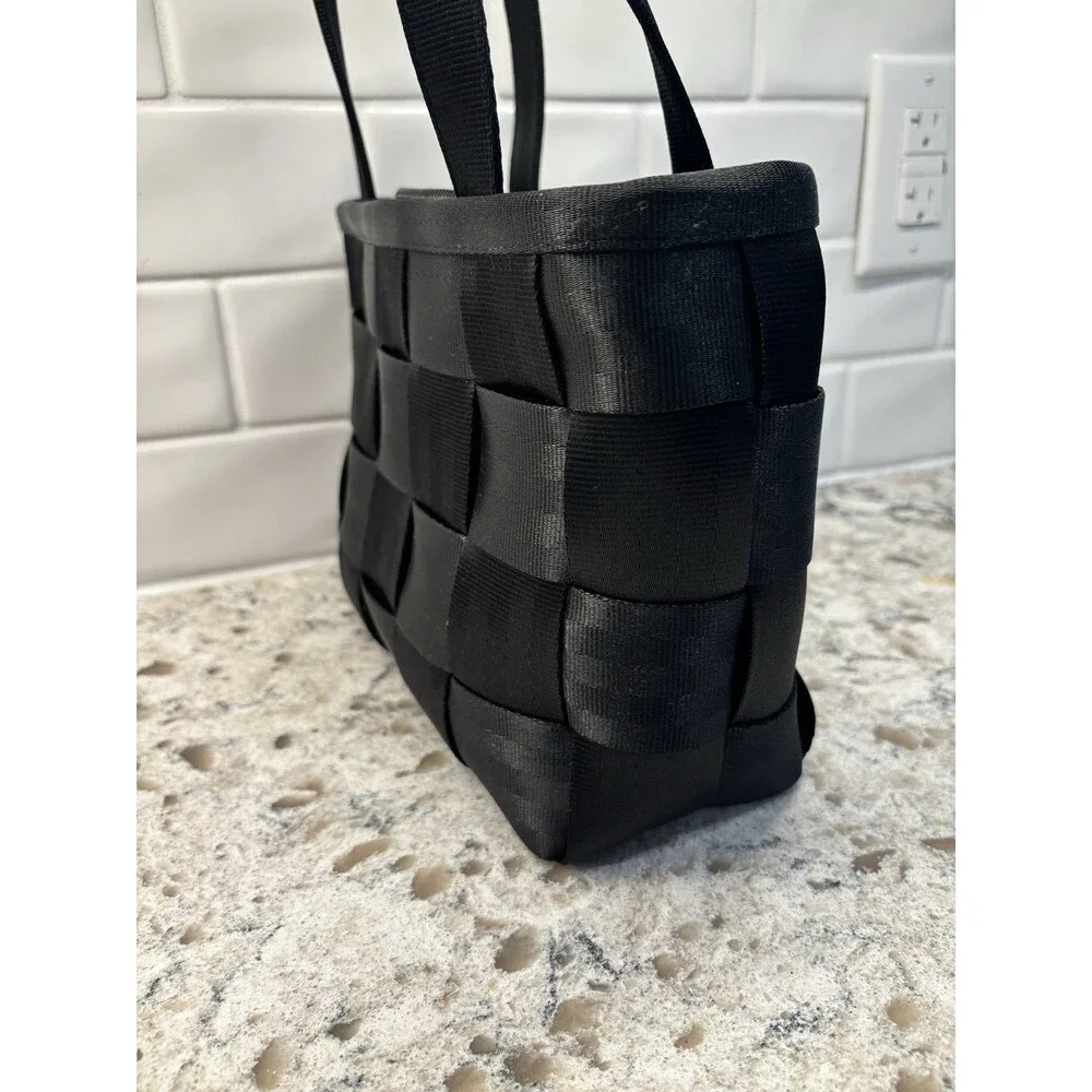 Harveys Seatbelt Handbag Black Shoulder Bag Purse Double Handle‎ Upcycle Y2K